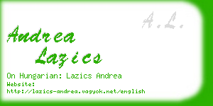 andrea lazics business card